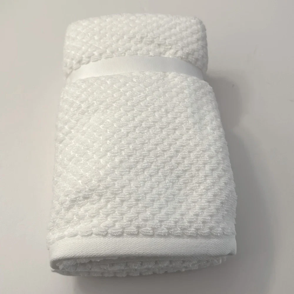 2pc ECOEXISTENCE Bamboo Zero Twist Loops Bath Hand Towel Set - White